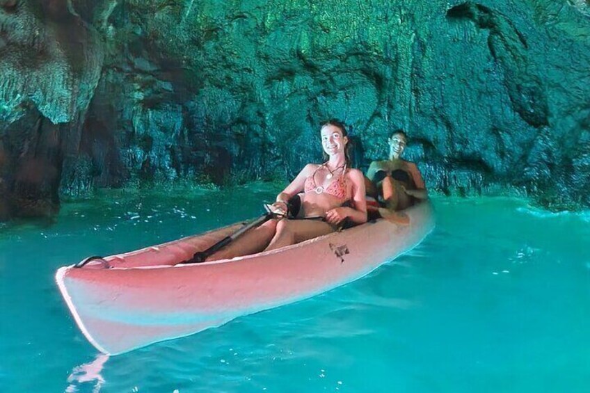 Sunset Kayak Adventure & Caves Tour, Swimming & Aperitif