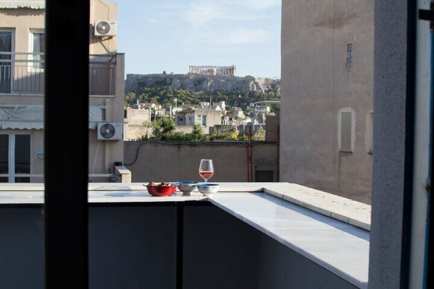 Traditional Greek cooking class and dinner with an Acropolis view