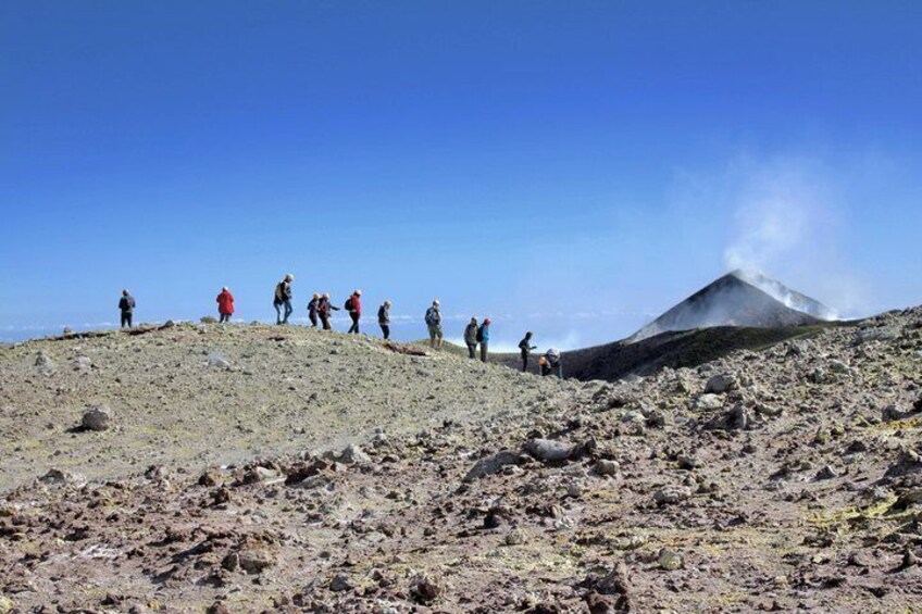 Walking behind the southeast crater 