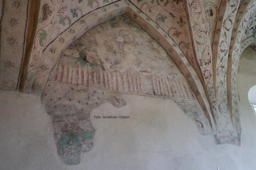 Beautiful frescoes at Täby church