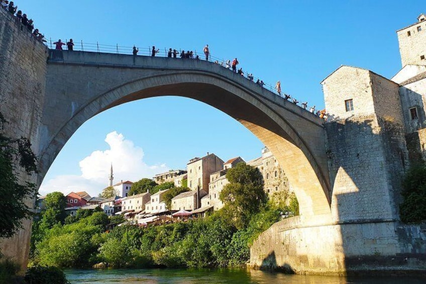 for the end of our tour famous traditional Mostar jumps by local divers