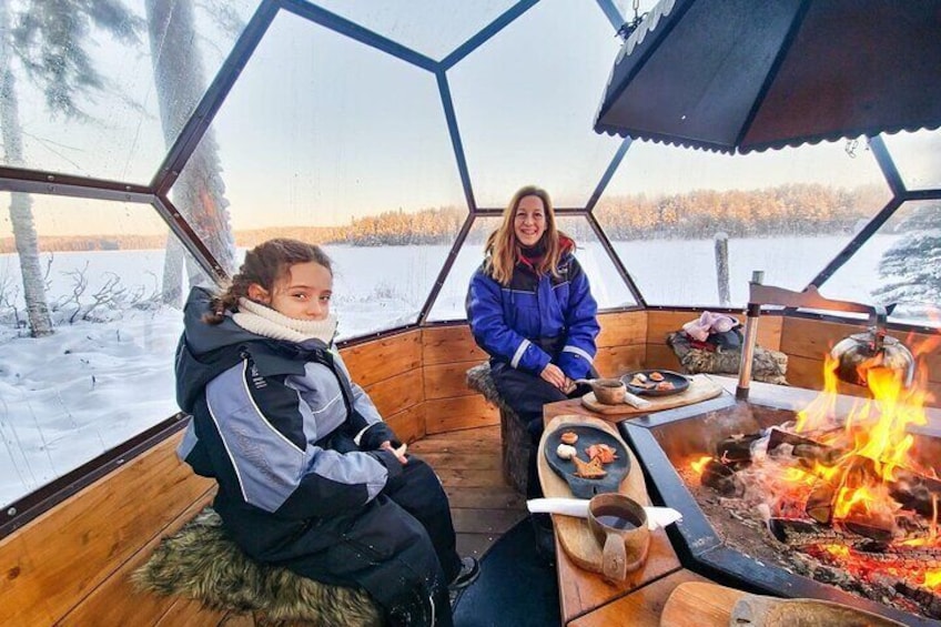 PRIVATE Ice Fishing Snow scooters Lunch in a Glass Igloo