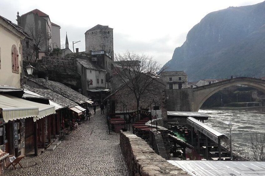 Old Bridge Area of the Old City of Mostar