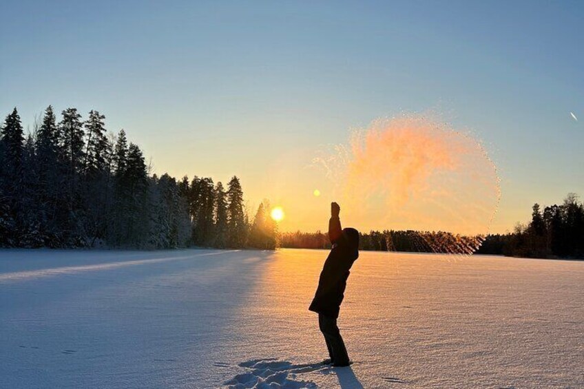 Winter Wonderland Hike in a National Park 