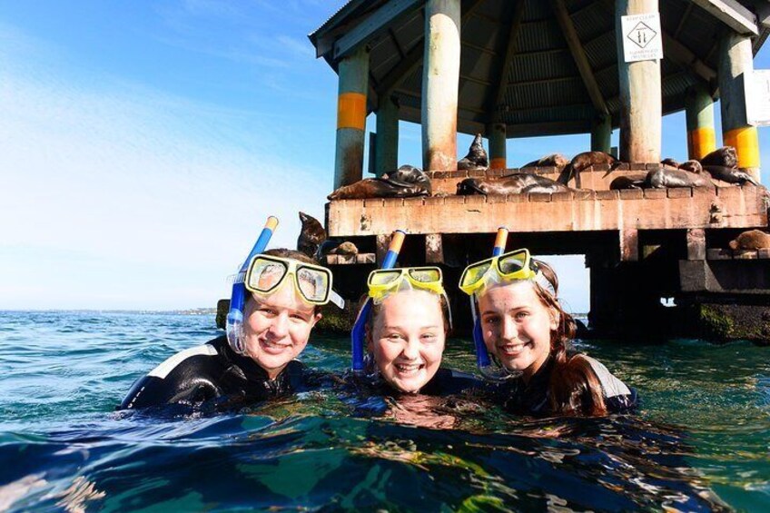 Fun snorkelling with friends