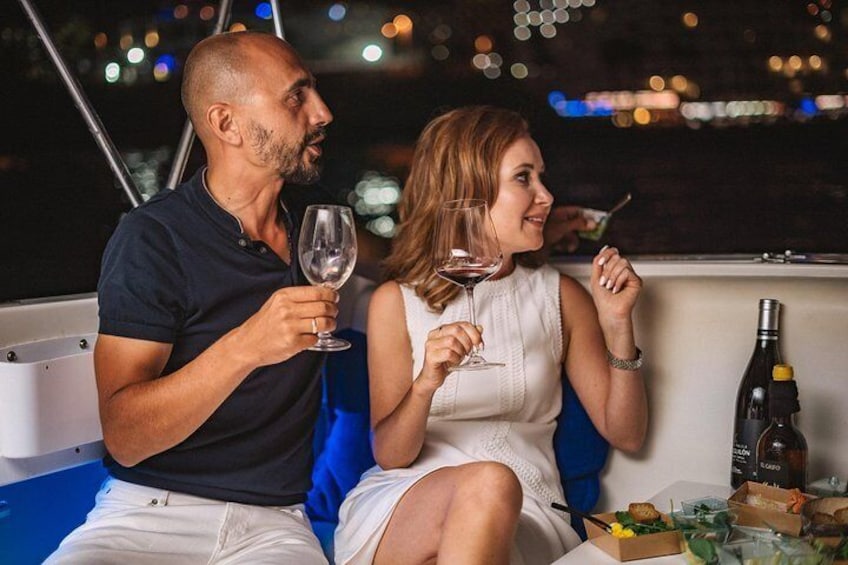Romantic night ocean cruise