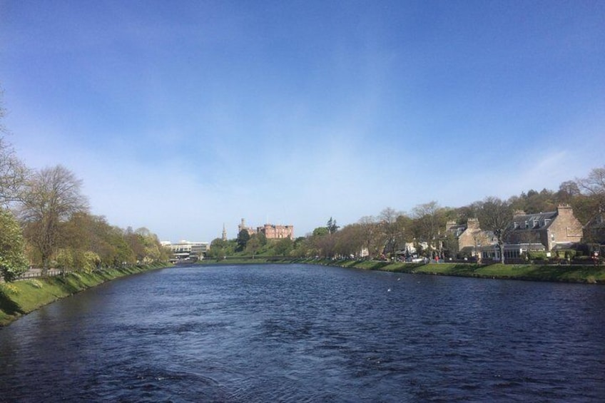 We ride up the beautiful River Ness .