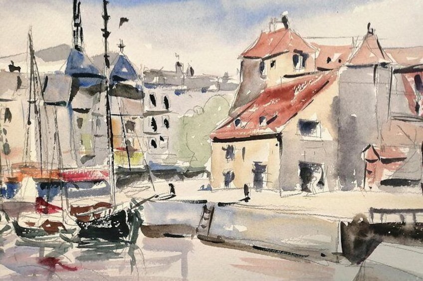 Show item 2 of 6. Honfleur watercolour