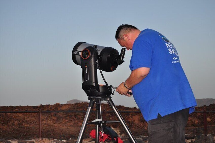 Kieran Setting up telescopes