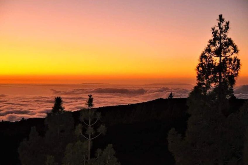 Sunset above the clouds tenerife