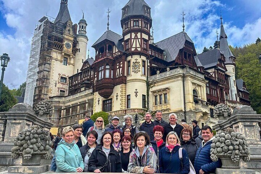 Peles Castle outside courtyard.