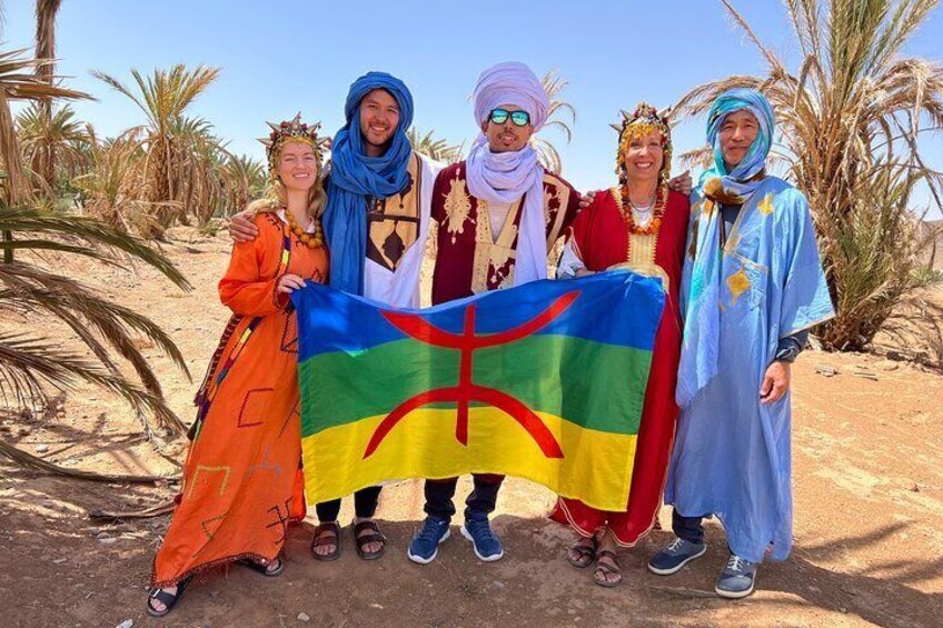 Our guests wearing a Berber outfit