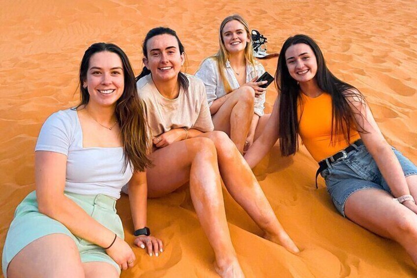 Watching the sunset from a high dune