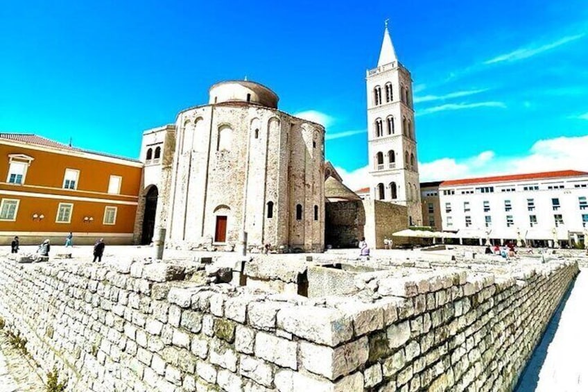 Symbols of Zadar the church of St.Donat and the belfry of the Cathedral of St.Anastasia.