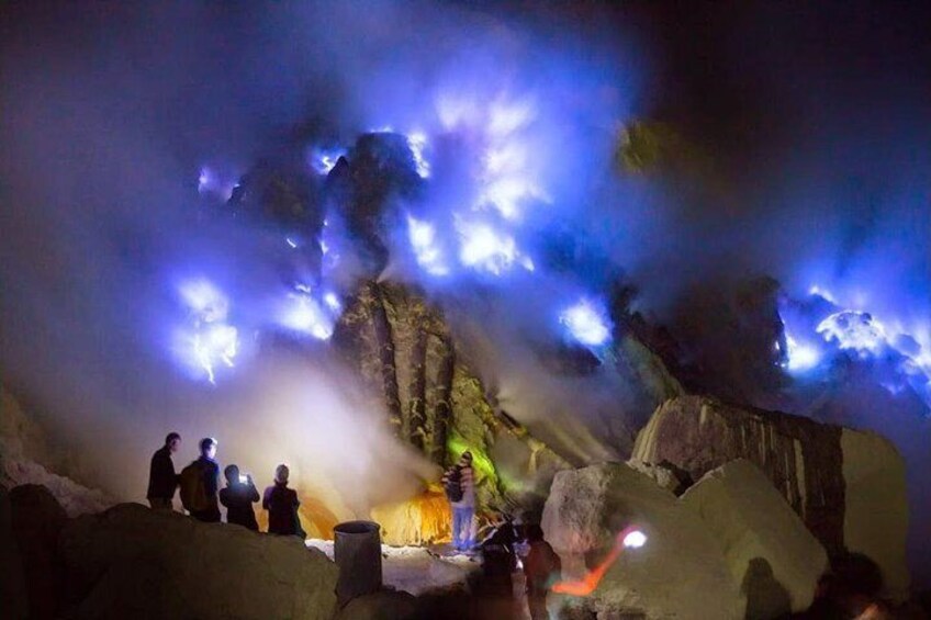 Natural blue fire in Kawah Ijen