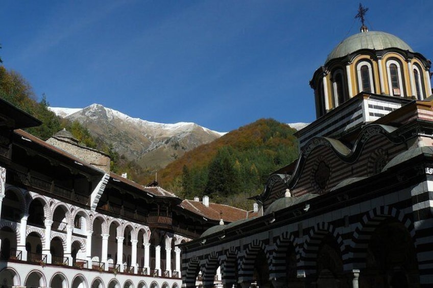 Rila monastery and Rila mountains