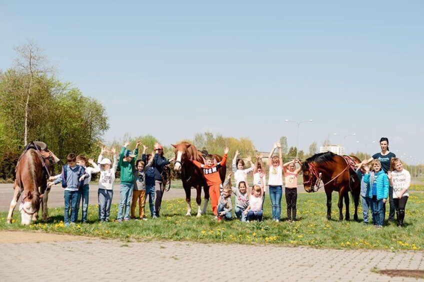 60 min of horse riding in Lviv city near the stable territory