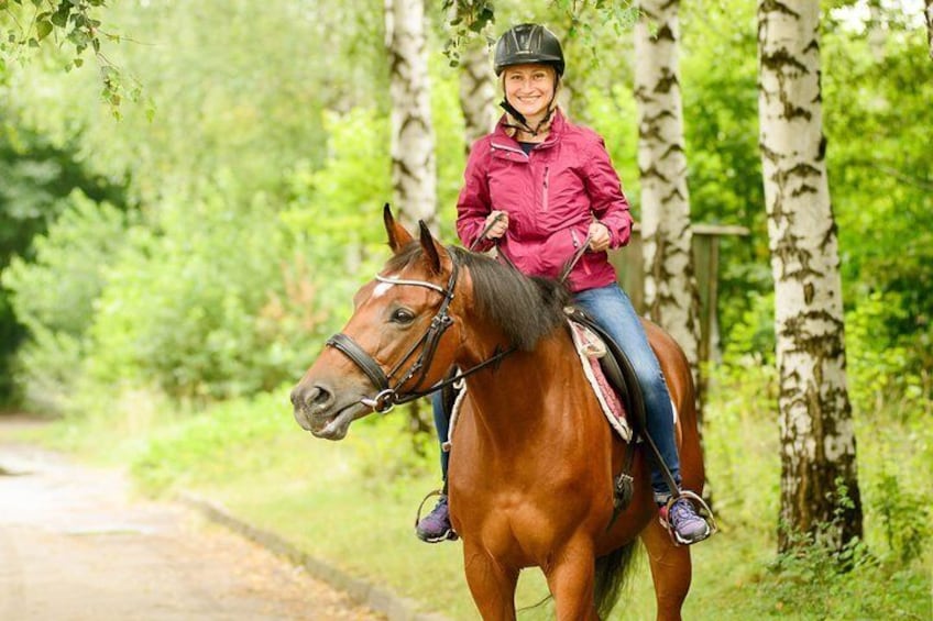 60 min of horse riding in Lviv city near the stable territory