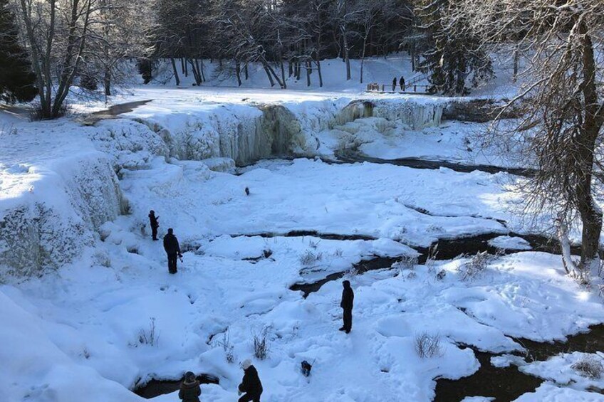 Waterfall in winter time 