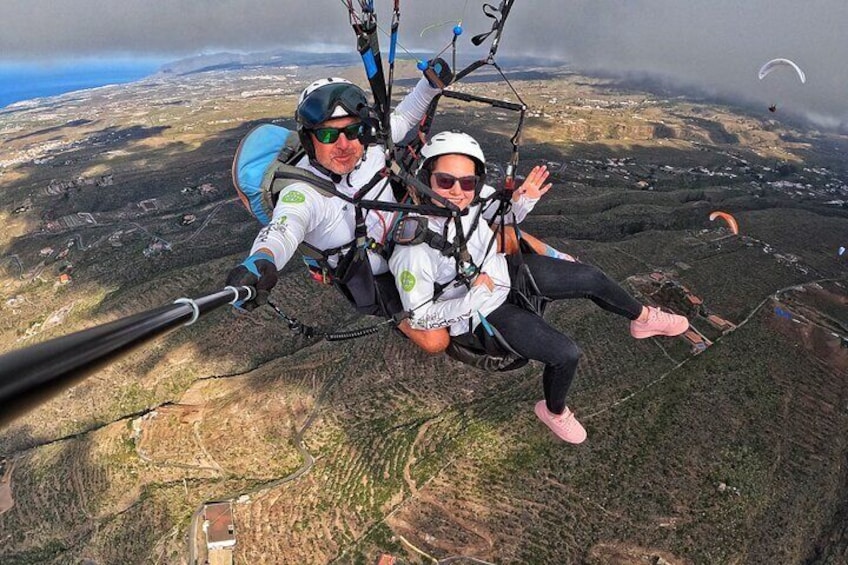 BRONZE tandem paragliding flight in South Tenerife, free pick up
