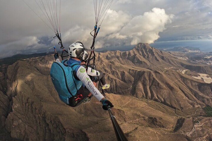 BRONZE tandem paragliding flight in South Tenerife, free pick up