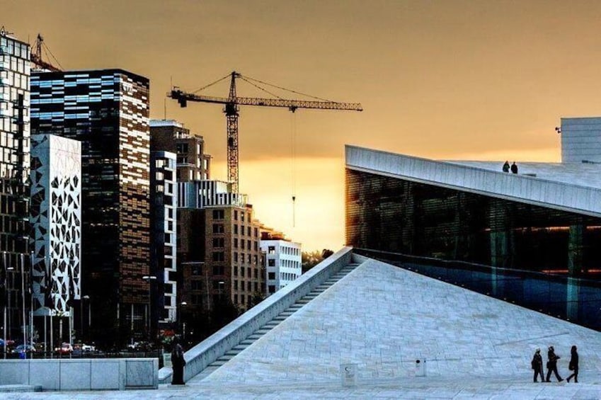 Opera house and Barcode in Oslo 