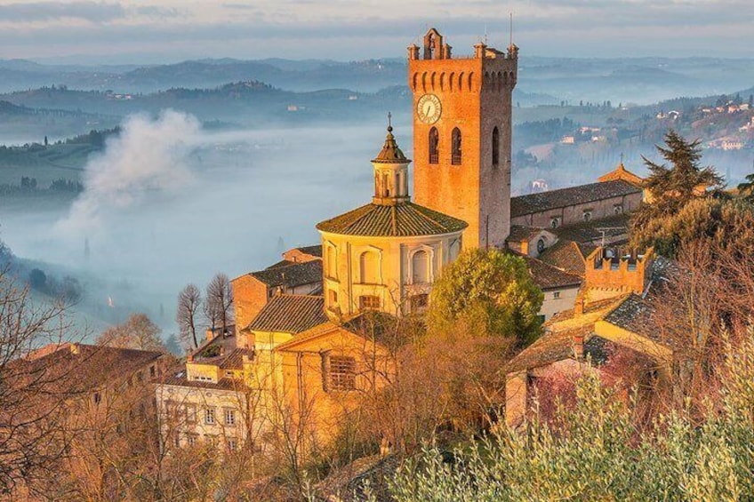 View of the Tower of Matilde and church of the Santissimo Crocifisso