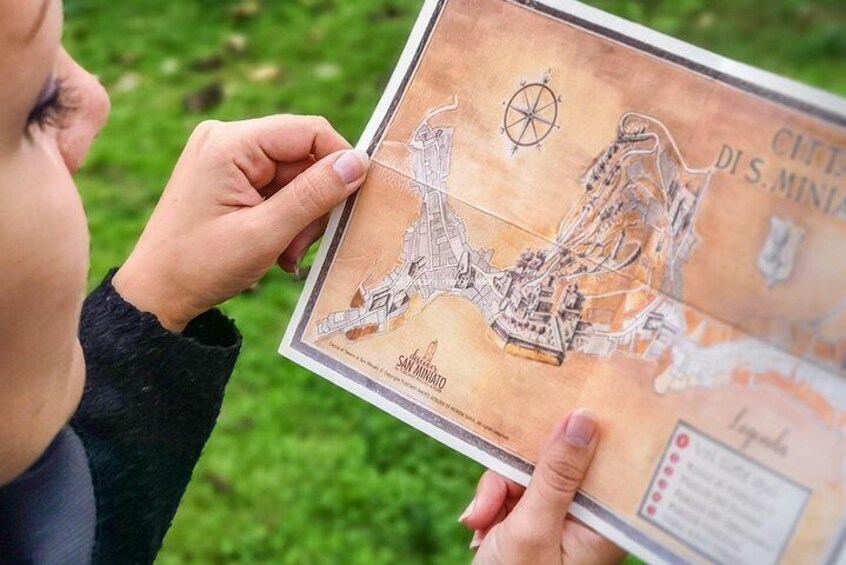 We will provide you with all the necessary material, including a map of San Miniato!