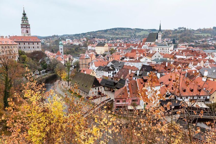 Cesky Krumlov is a charming medieval town and UNESCO heritage site especially beautiful when the leaves change in autumn.