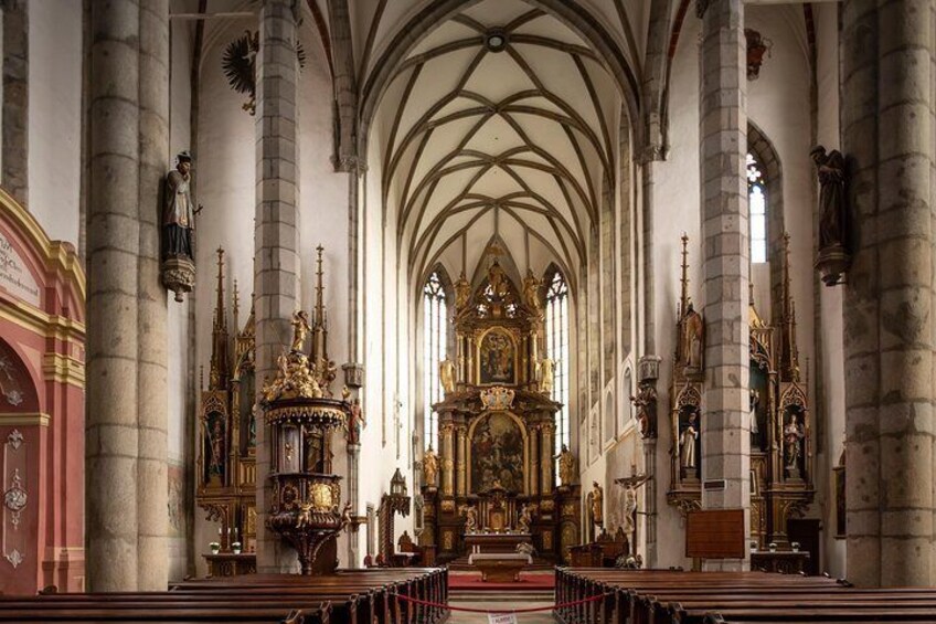 Don’t forget to see the inside of the St. Vitus Church since especially the altar is beautifully decorated and ornate.