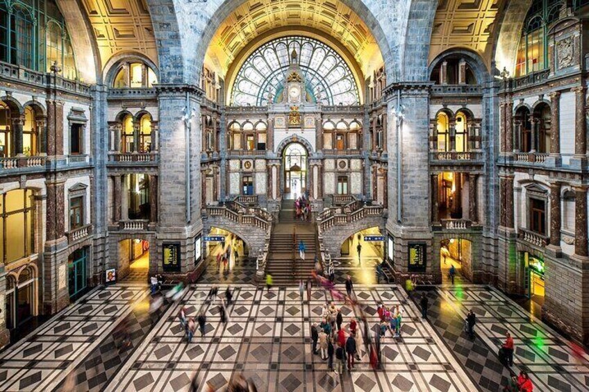 Details of the Central Station in Antwerp