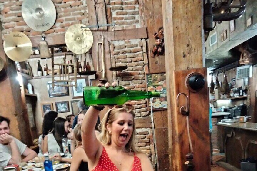 Pouring cider