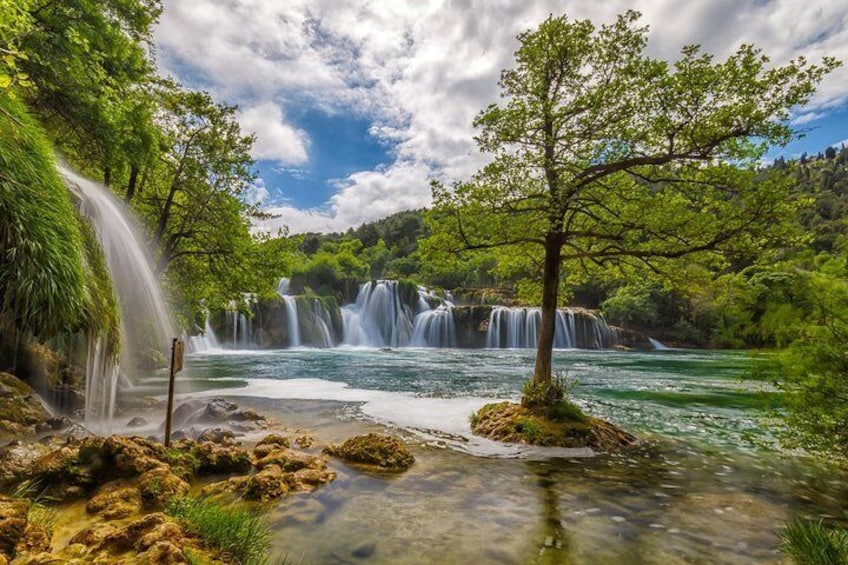 Krka Waterfalls and Sibenik Day Trip Including Wine Tasting from Split