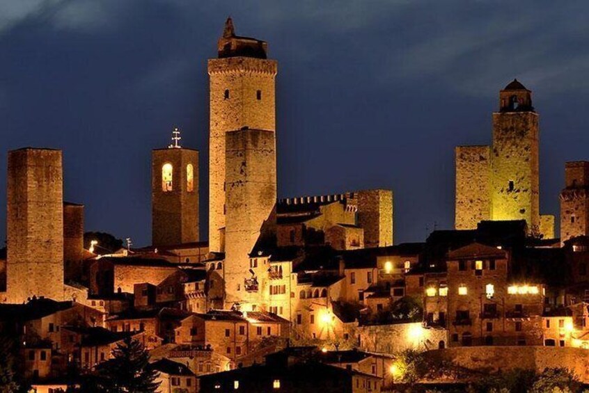 Medieval city of San Gimignano by night