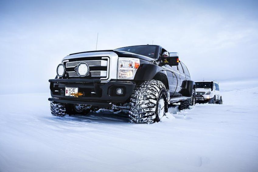 Driving on the glacier