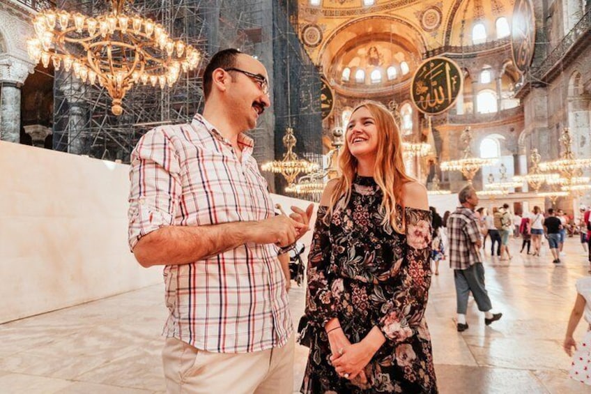 Go with a friendly local on a private tour inside the Blue Mosque and Hagia Sophia 