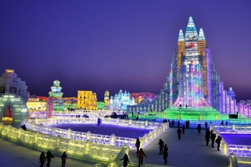 harbin ice and snow world night sightseeing