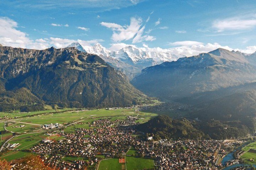 Interlaken and the famous Eiger Mönch and Jungfrau mountain range
