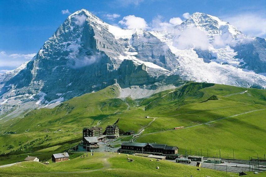 Kleine Scheidegg with Eiger Mönch and Jungfrau Mountains in the back ground

