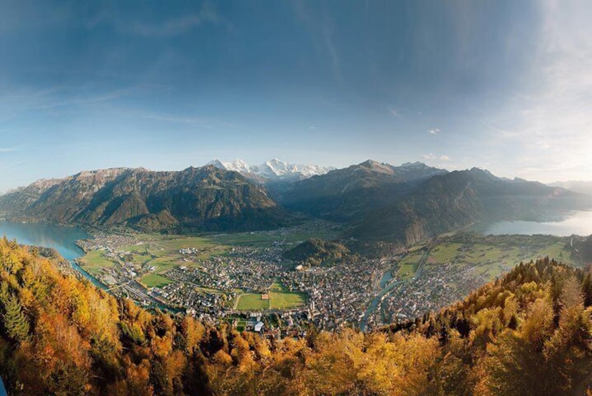 Panorama View over the city of tInterlaken 
