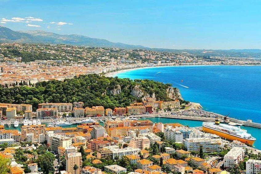 Nice sightseeing tour with English speaking guide, capital of the french riviera excursion in vip class cars