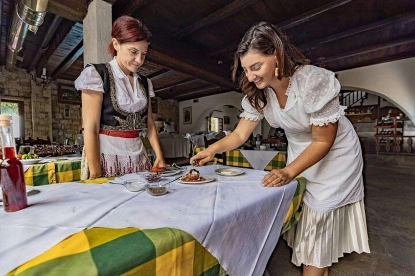 Cooking traditional Greek recipes with fresh local ingredients
