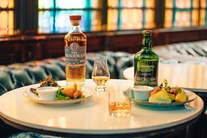 Dublin 6 Whiskey Tasting & 3 Food Pairing Walking Tour with Local