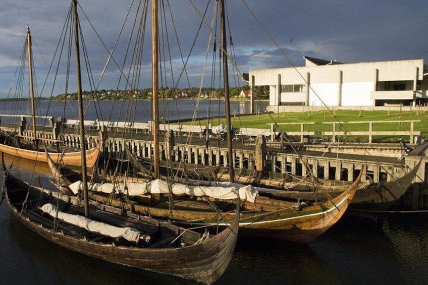 The outdoor section of the museum is full of reconstructed viking ships