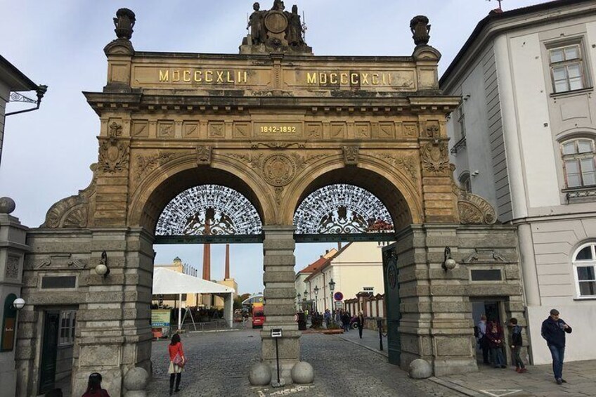 Gate to Pilsner Urquell brewery