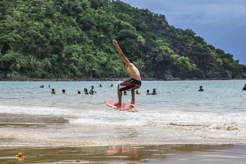 Skim boarding at Nagtabon Beach