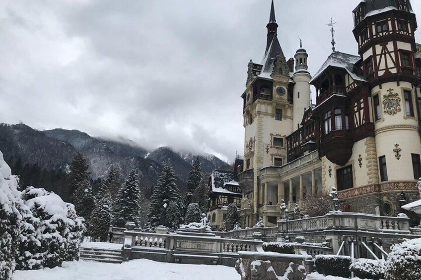 Winter views are wonderful, especially at Peles Castle.