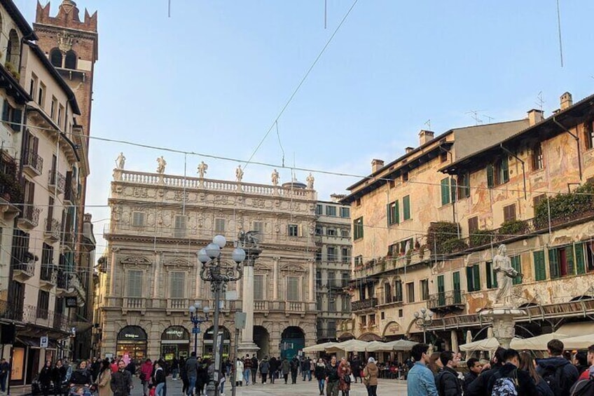 Verona Piazza delle Erbe, a must in Verona tour with Likegarda