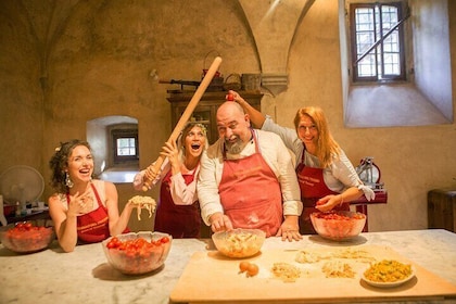 Tuscan Castle and Cellars Small Group Tour with Pasta Making Class +Wine Ta...