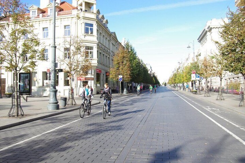 Gedimino av. Bike tour Old and Modern Vilnius